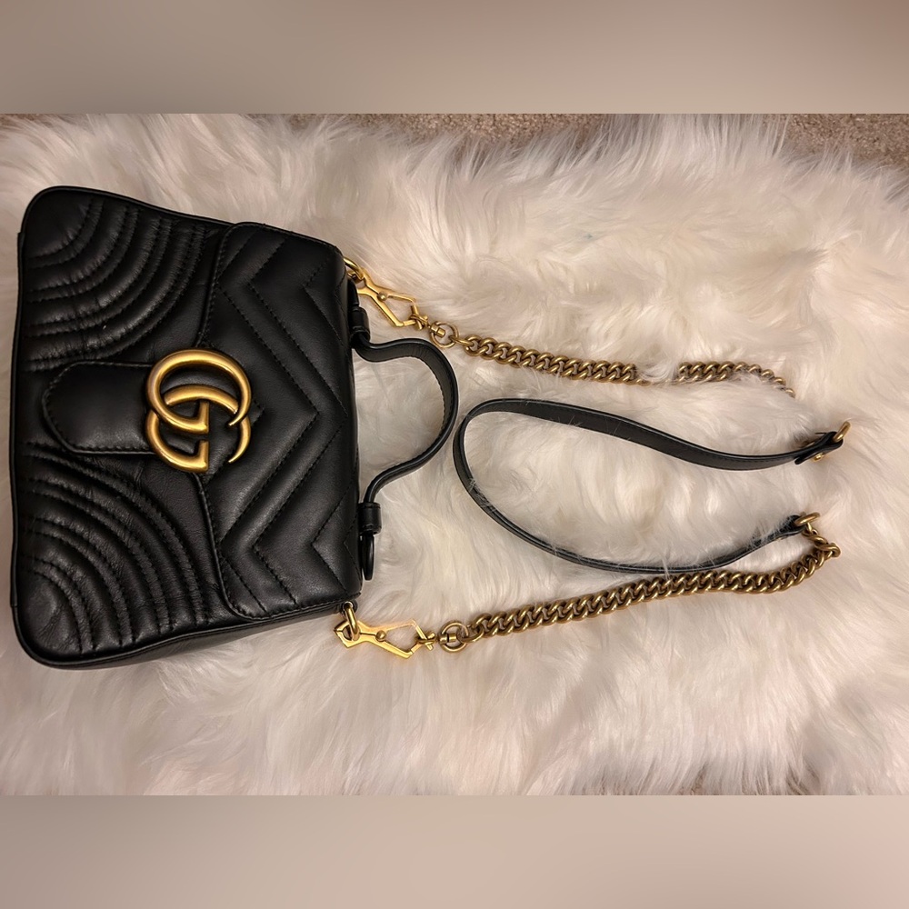 Gucci Marmont mini top handle bag black - Picture 7 of 14